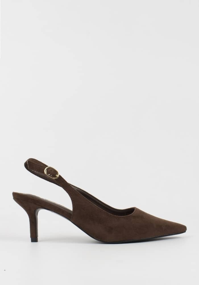 Γυναικεία SLINGBACK Καφέ Suede κωδ:5206