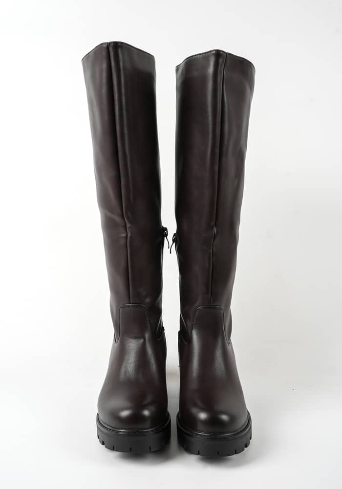 Γυναικεία Μποτα Καφε Δερματινη κωδ:85-22