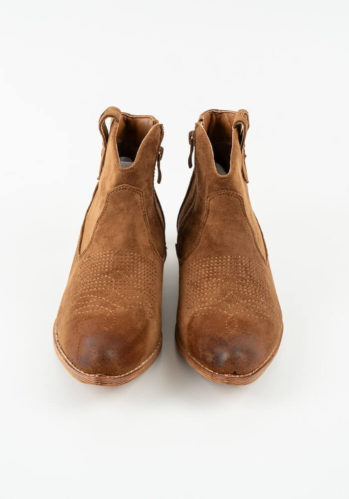 Γυναικείο Μποτακι Καμελ suede κωδ:CYM029