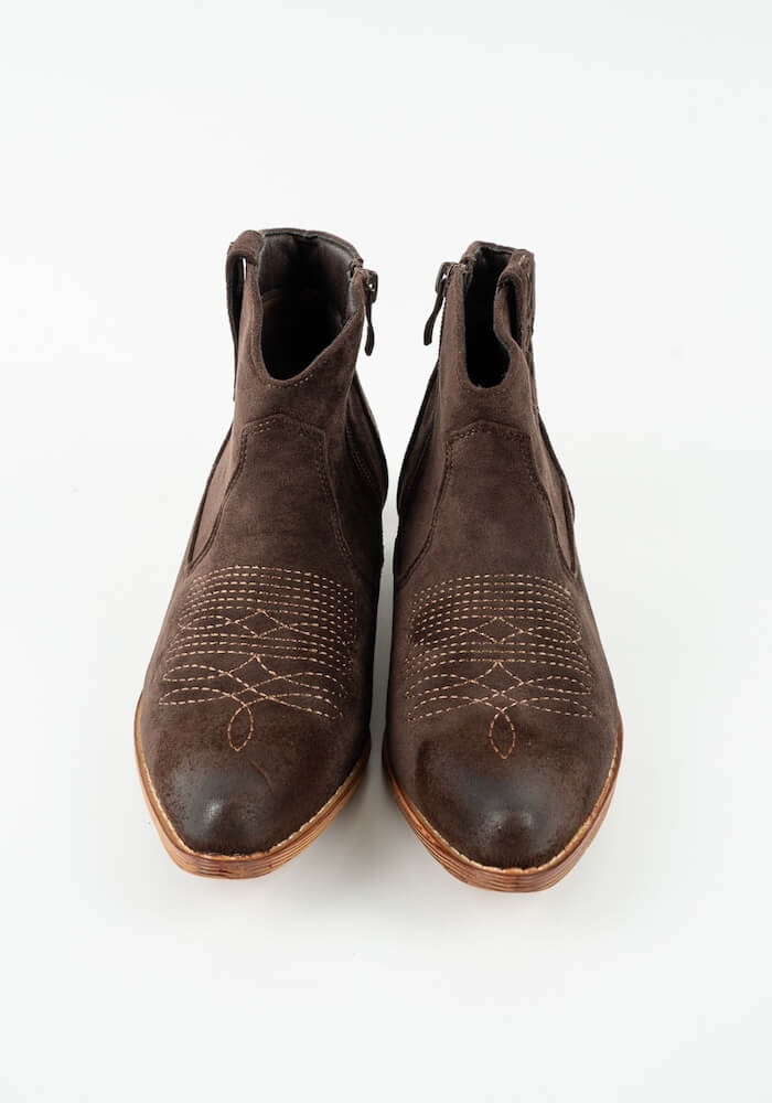 Γυναικείο Μποτακι Καφε suede κωδ:CYM029