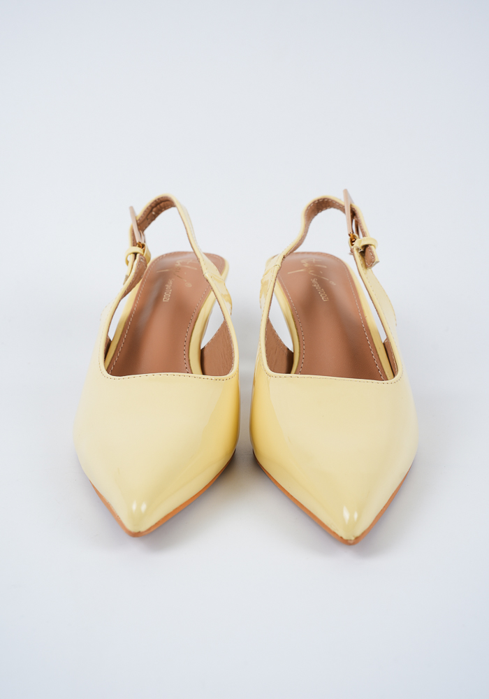 Γυναικεία Γόβα Κίτρινη Δερματινη κωδ:F446