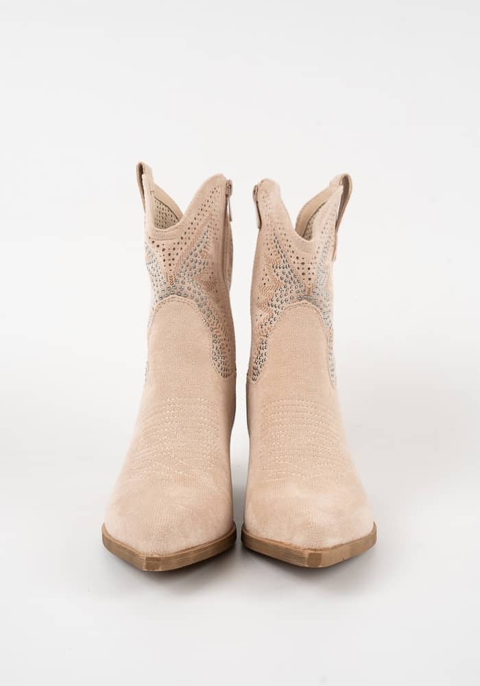 Γυναικείο Μποτακι Μπεζ Suede κωδ:KL975