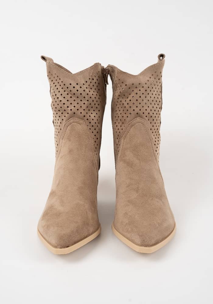 Γυναικείο Μποτακι Χακι Suede κωδ:WS156