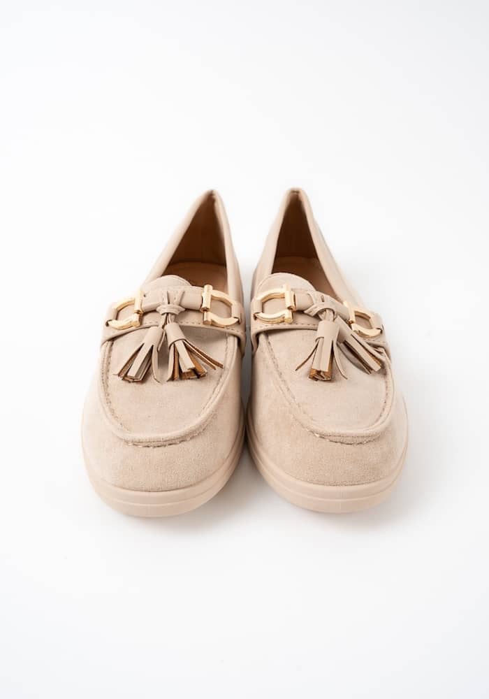 Γυναικείο Μοκασινι Μπεζ Suede κωδ:JN1058