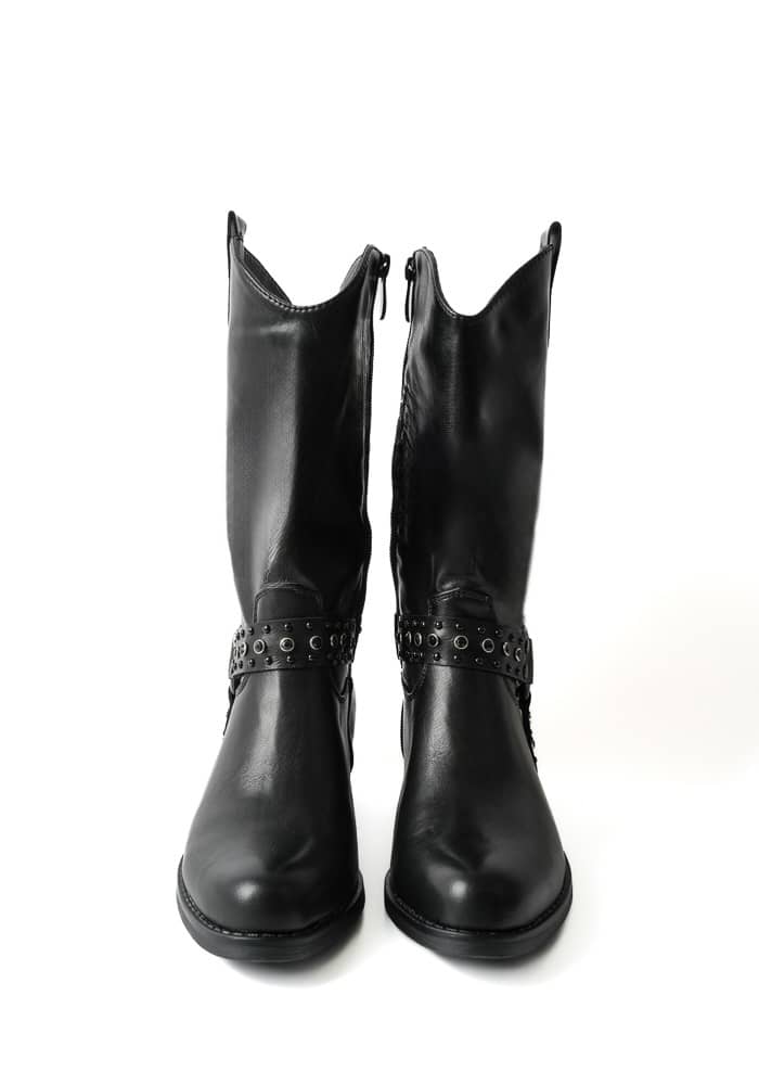 Γυναικεία Μπότα Μαύρη Δερματίνη κωδ:2M9C-AX9199-10