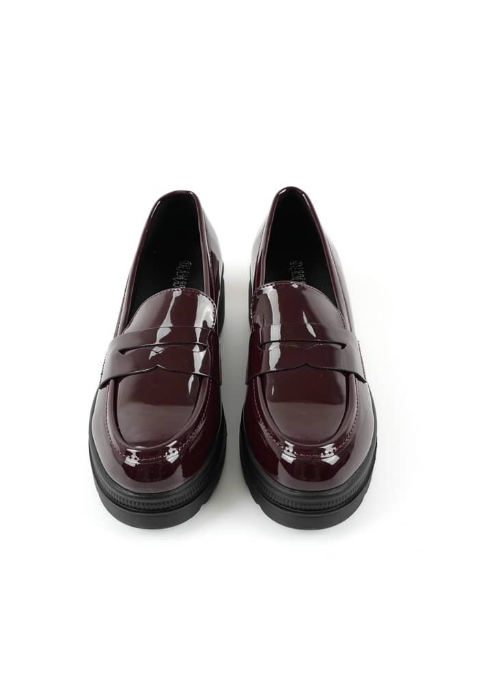 Γυναικείο Loafer Μπορντω Δερματίνη κωδ:Y9616