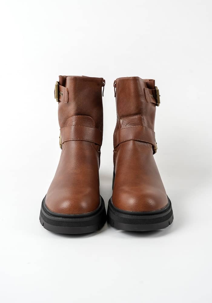 Γυναικείο Μποτάκι Καμελ Δερματίνη κωδ:QT07-58 