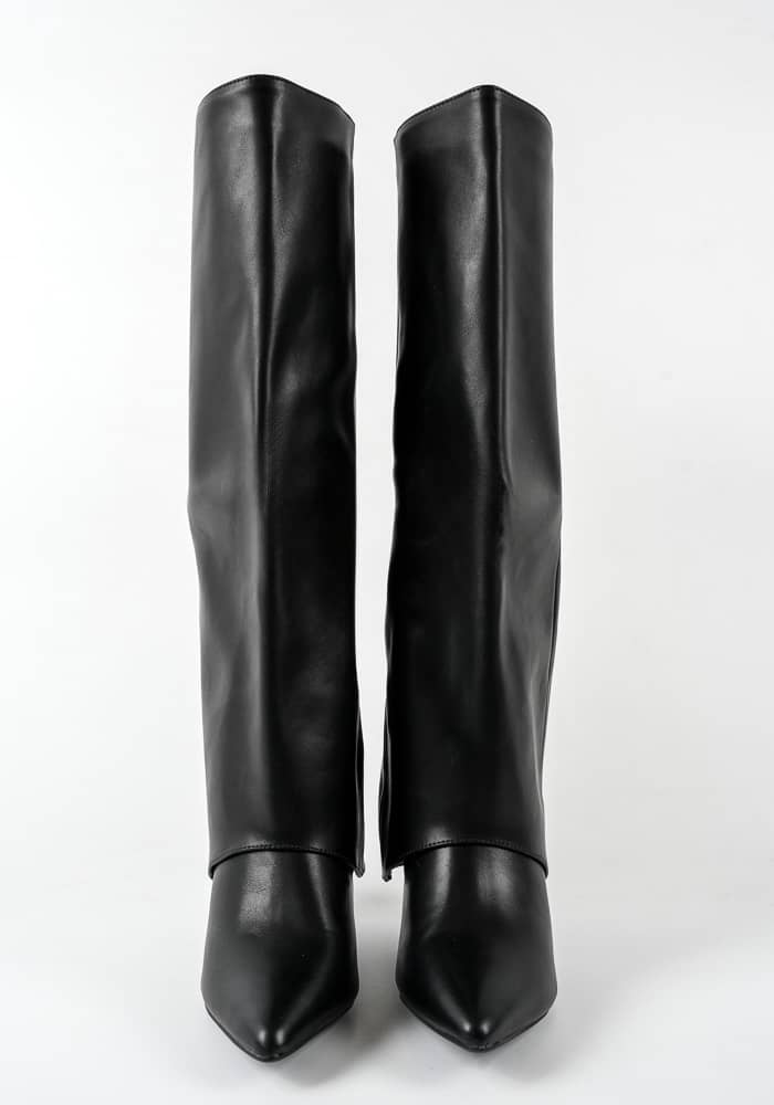 Γυναικεία Μποτα Μαυρη Δερματινη κωδ:HBL-179