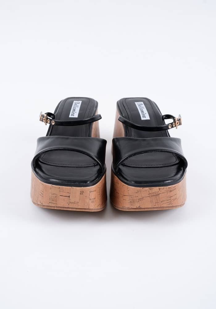 Γυναικείο Flatform Μαύρο Δερματίνη κωδ:Q0325