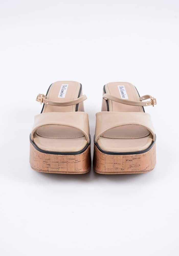 Γυναικείο Flatform Χακί Δερματίνη κωδ:Q0325