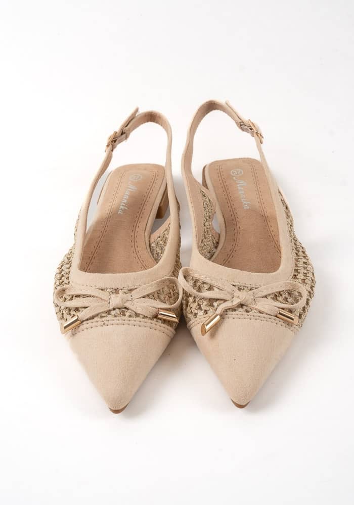 Γυναικεία Μπαλαρίνα Μπεζ Δερματίνη κωδ:6643