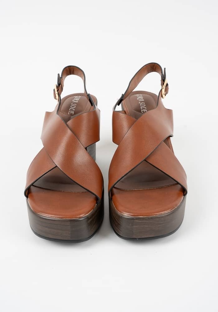 Γυναικειο Flatform Κάμελ Δερματινη κωδ:HF-83
