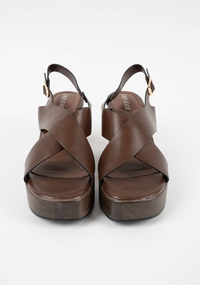 Γυναικειο Flatform Καφέ Δερματινη κωδ:HF-83