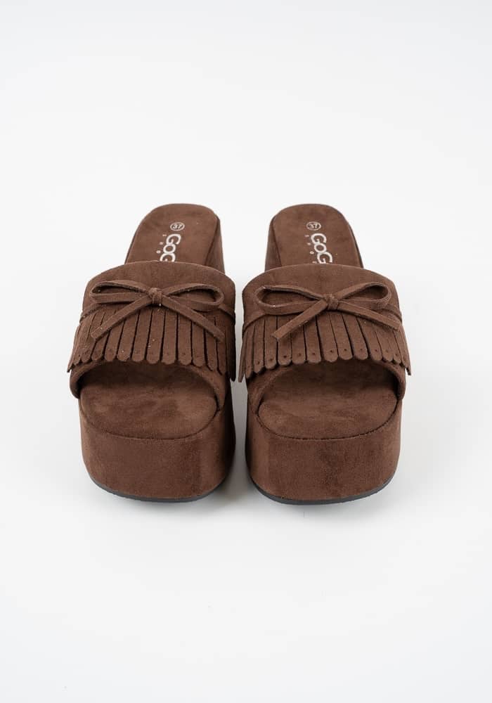 Γυναικειο Flatform Καφέ Suede κωδ:L7-106 