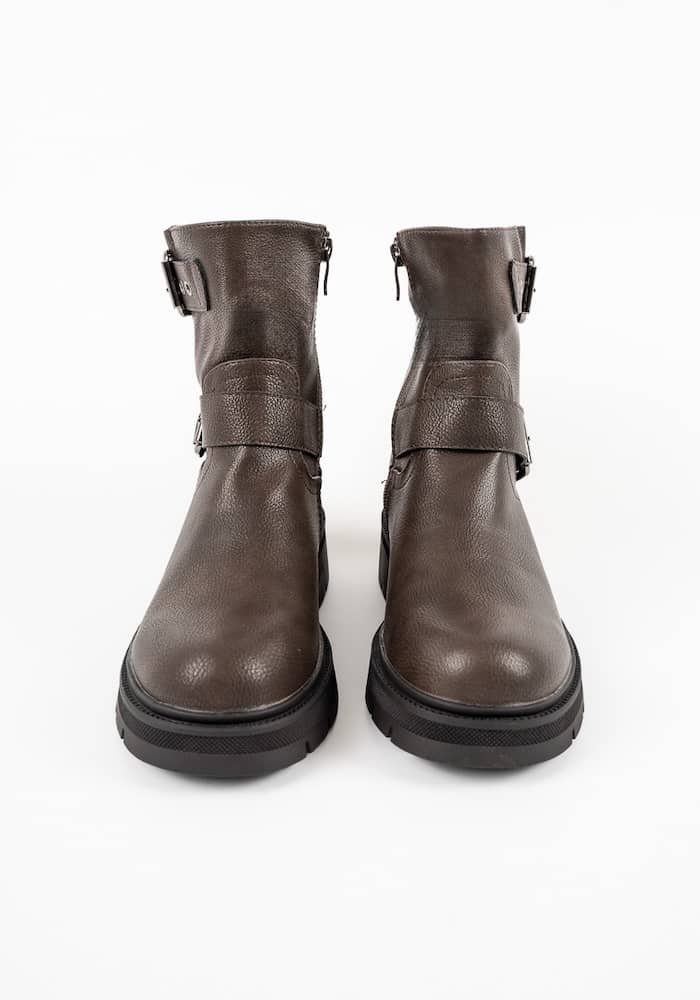 Γυναικείο Μποτάκι Καφε Δερματίνη κωδ:QT07-58 