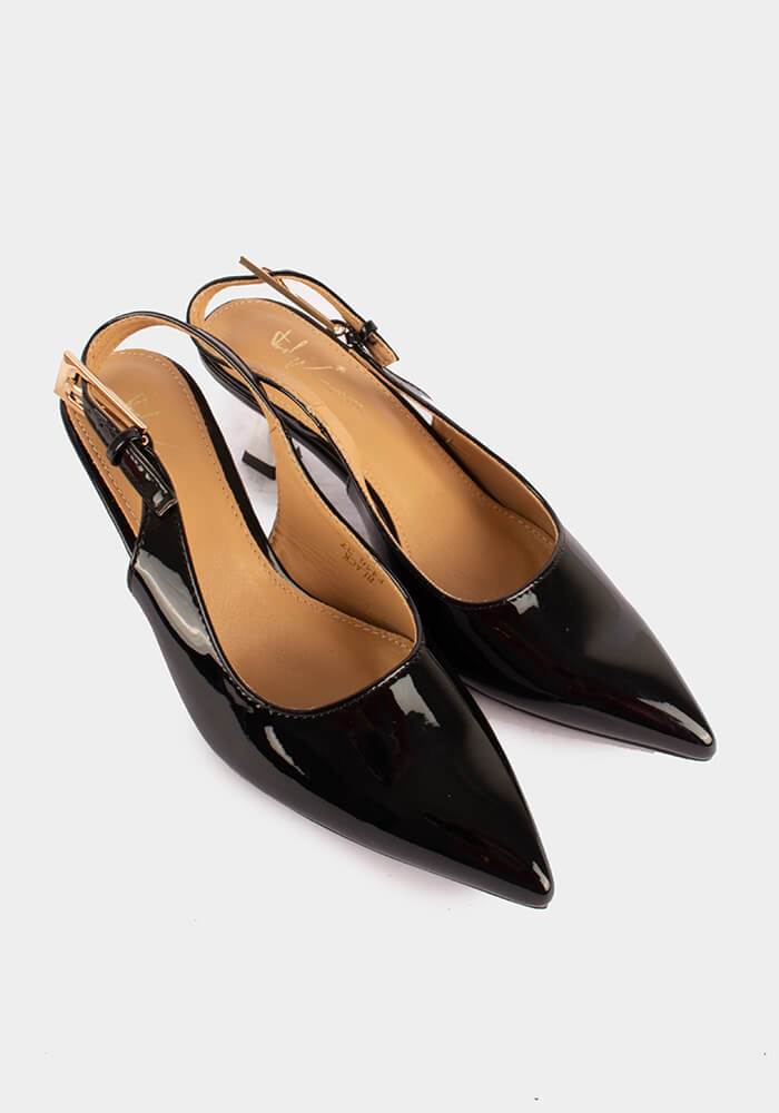 Γυναικεία Γόβα Μαυρη Δερματινη κωδ:F446